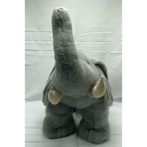Gray Elephant with Tusks Fiesta Plush Stuffed Animal 16" Standing - Picture 2 of 5
